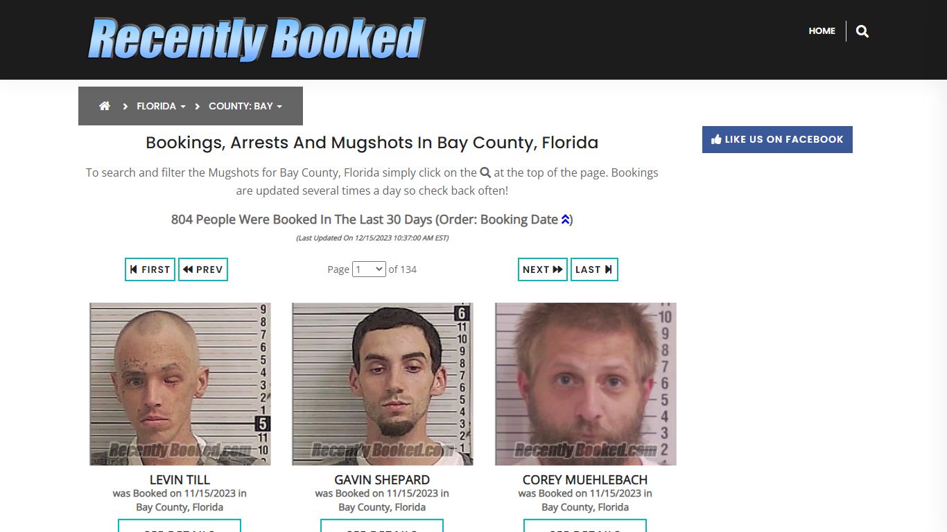 Recent bookings, Arrests, Mugshots in Bay County, Florida - Recently Booked